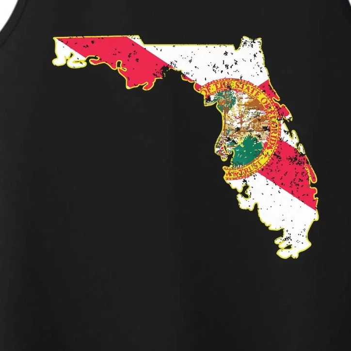 Florida State With Florida Shape Flag Performance Tank