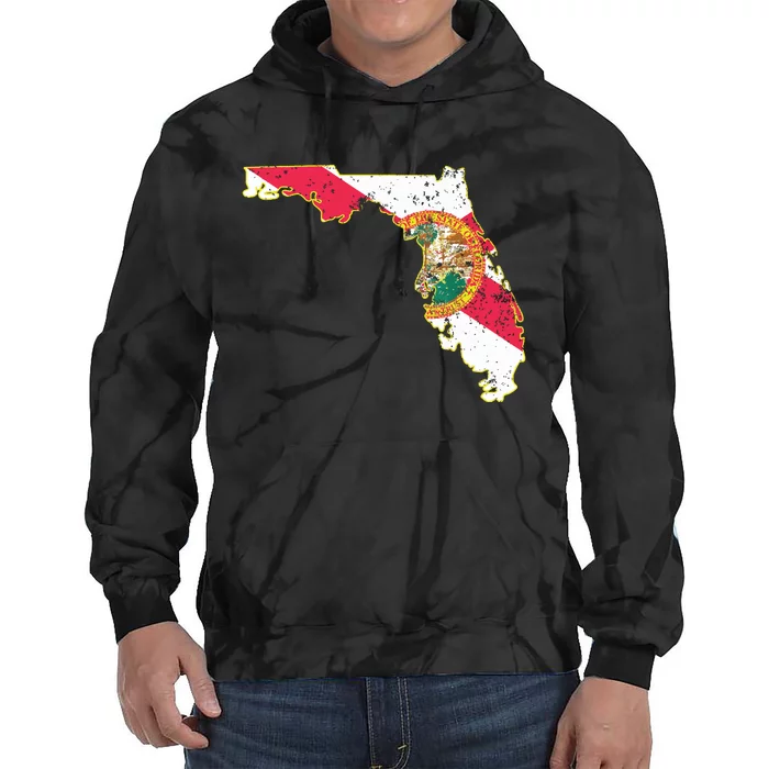 Florida State With Florida Shape Flag Tie Dye Hoodie