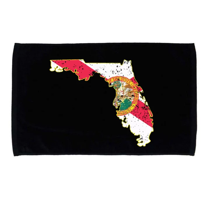 Florida State With Florida Shape Flag Microfiber Hand Towel