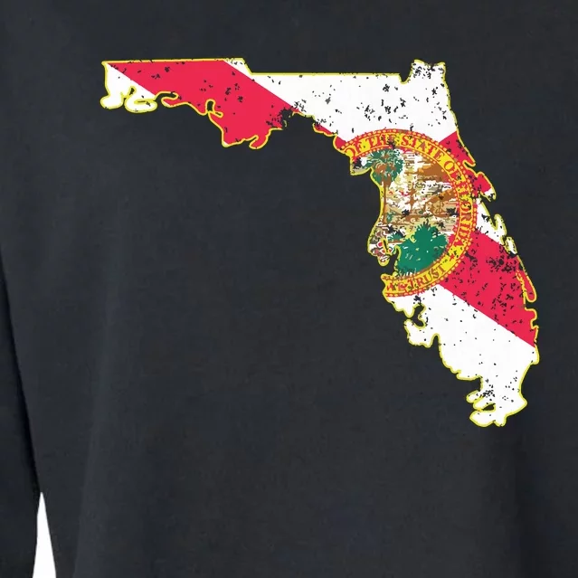 Florida State With Florida Shape Flag Cropped Pullover Crew