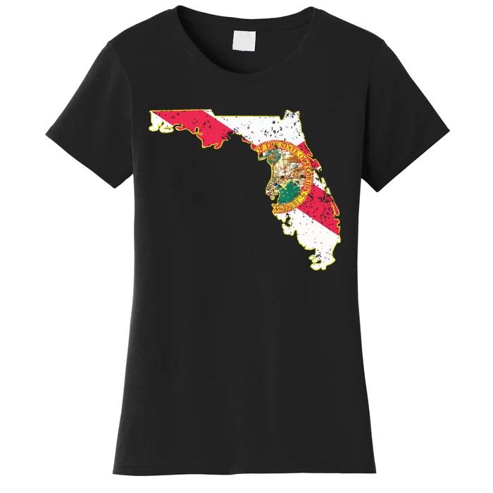 Florida State With Florida Shape Flag Women's T-Shirt