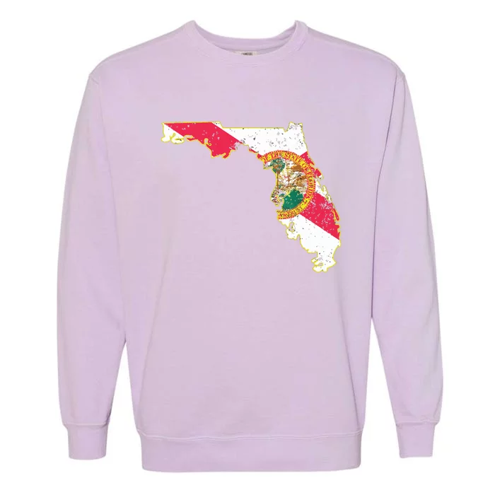 Florida State With Florida Shape Flag Garment-Dyed Sweatshirt