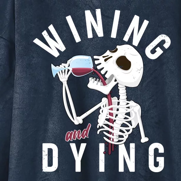 Funny Skeleton Wining And Dying Hooded Wearable Blanket