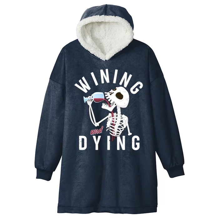 Funny Skeleton Wining And Dying Hooded Wearable Blanket