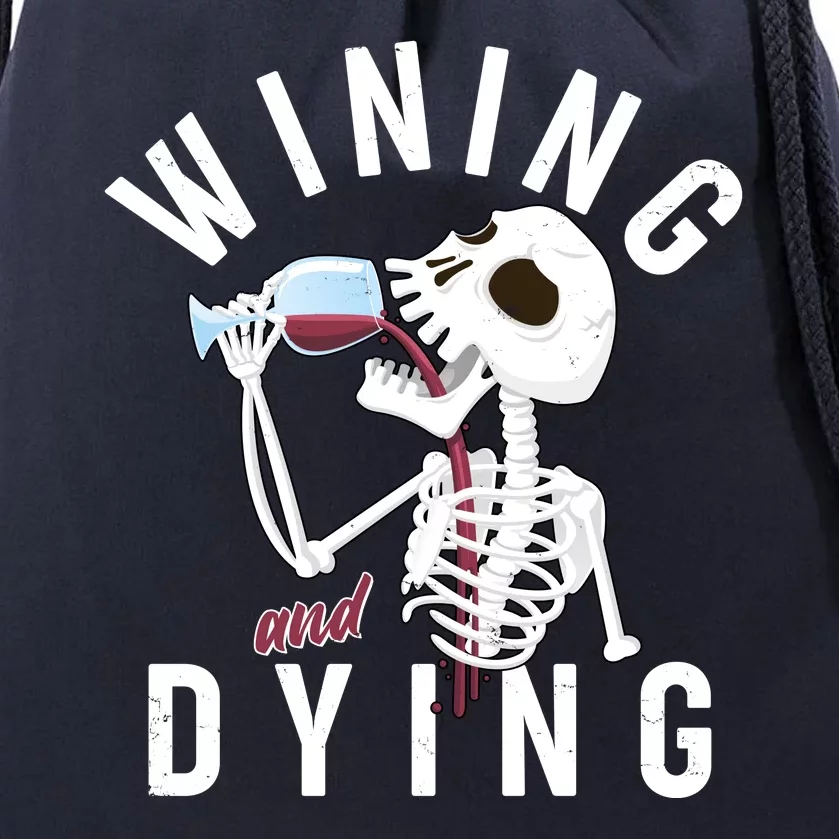 Funny Skeleton Wining And Dying Drawstring Bag