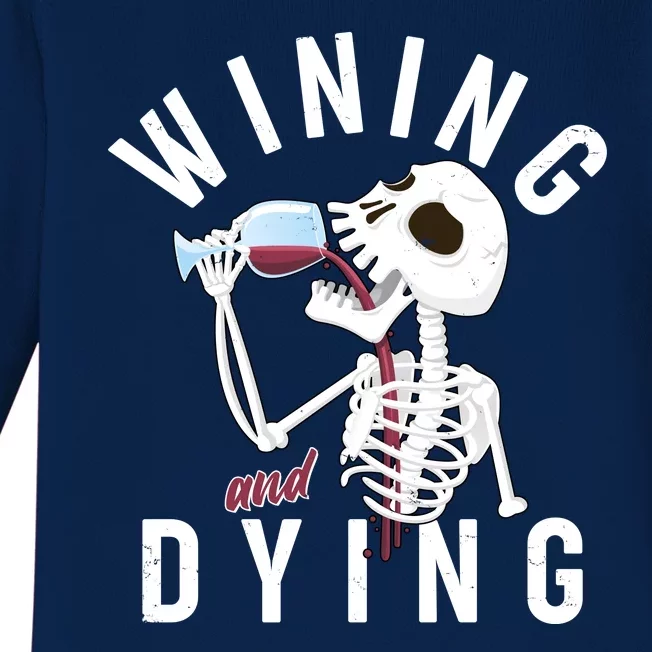 Funny Skeleton Wining And Dying Baby Long Sleeve Bodysuit