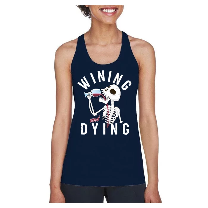 Funny Skeleton Wining And Dying Women's Racerback Tank