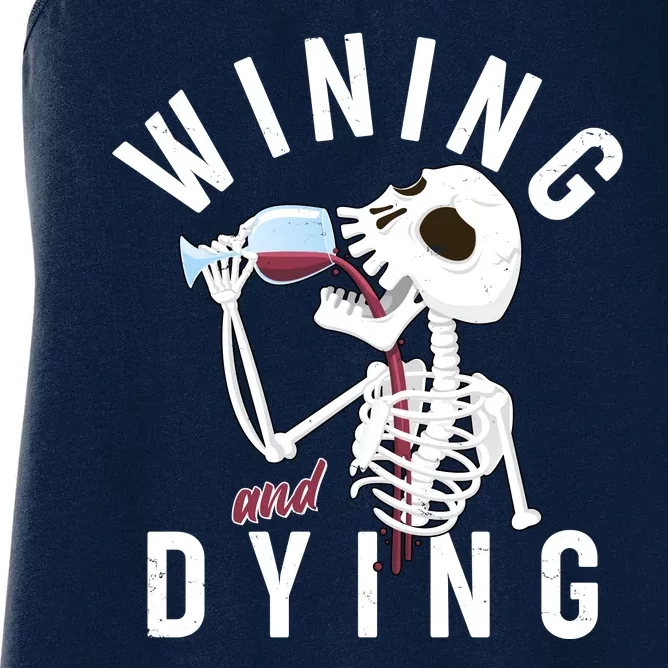 Funny Skeleton Wining And Dying Women's Racerback Tank