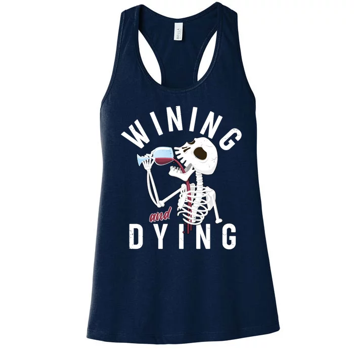 Funny Skeleton Wining And Dying Women's Racerback Tank