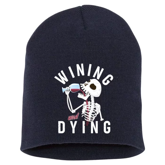 Funny Skeleton Wining And Dying Short Acrylic Beanie