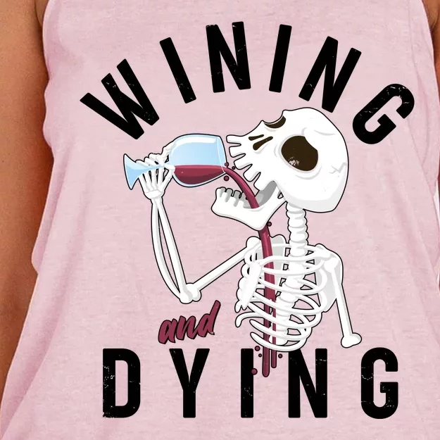 Funny Skeleton Wining And Dying Women's Knotted Racerback Tank