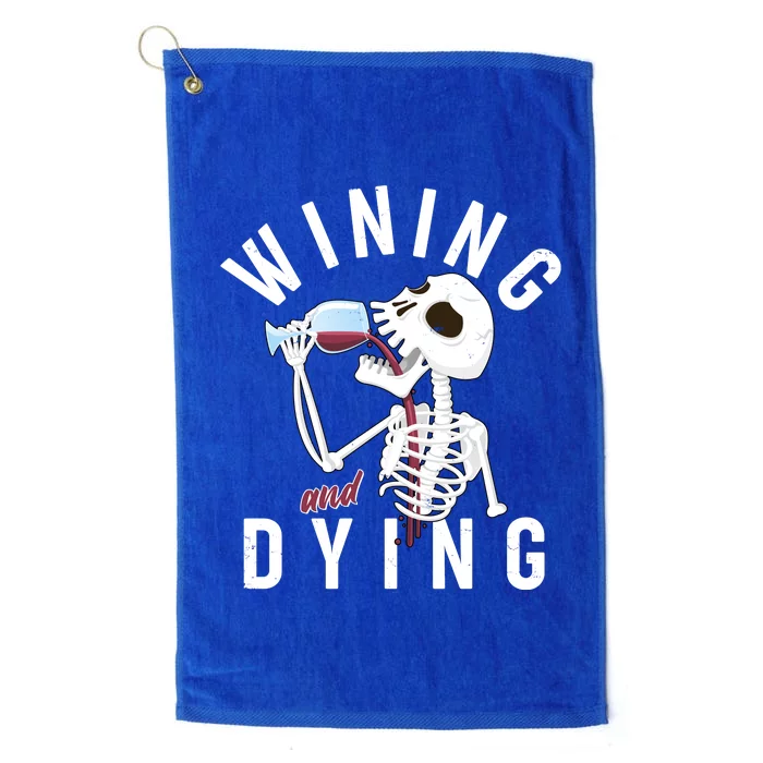 Funny Skeleton Wining And Dying Platinum Collection Golf Towel