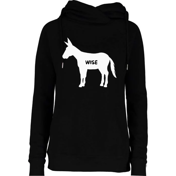 Funny Sarcastic Wise Donkey Lovers Womens Funnel Neck Pullover Hood