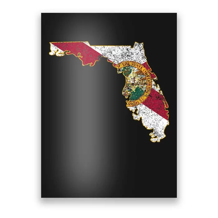 Florida State With Florida Shape Flag Poster