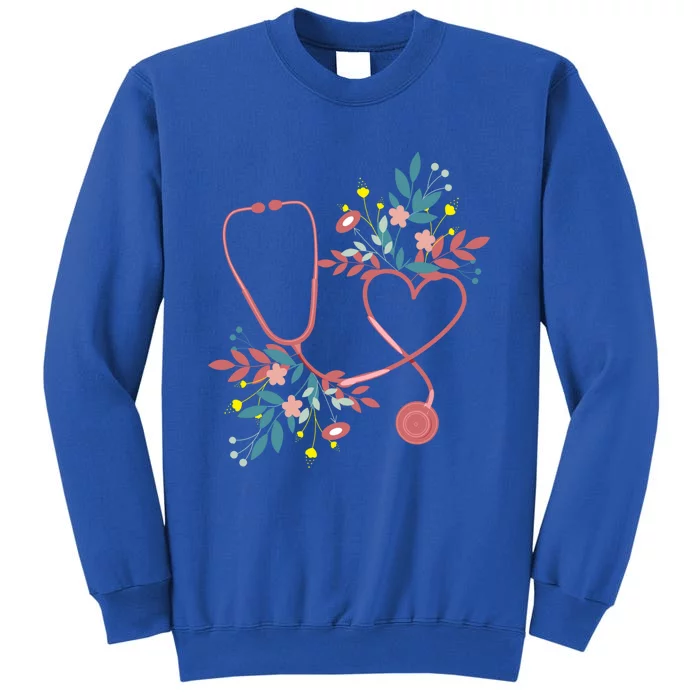 Floral Stethoscope With Heart Love Nursing Doctor Gift Sweatshirt