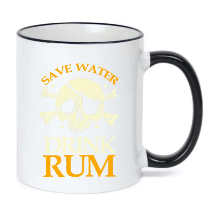 Funny Save Water Rum Skeleton Pirate Cute Gift Black Color Changing Mug