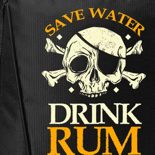 Funny Save Water Rum Skeleton Pirate Cute Gift City Backpack