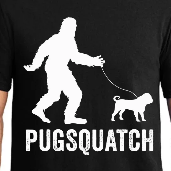 Funny Sasquatch Walking Pug Dog Bigfoot Lover Cute Pugs Gift Pajama Set