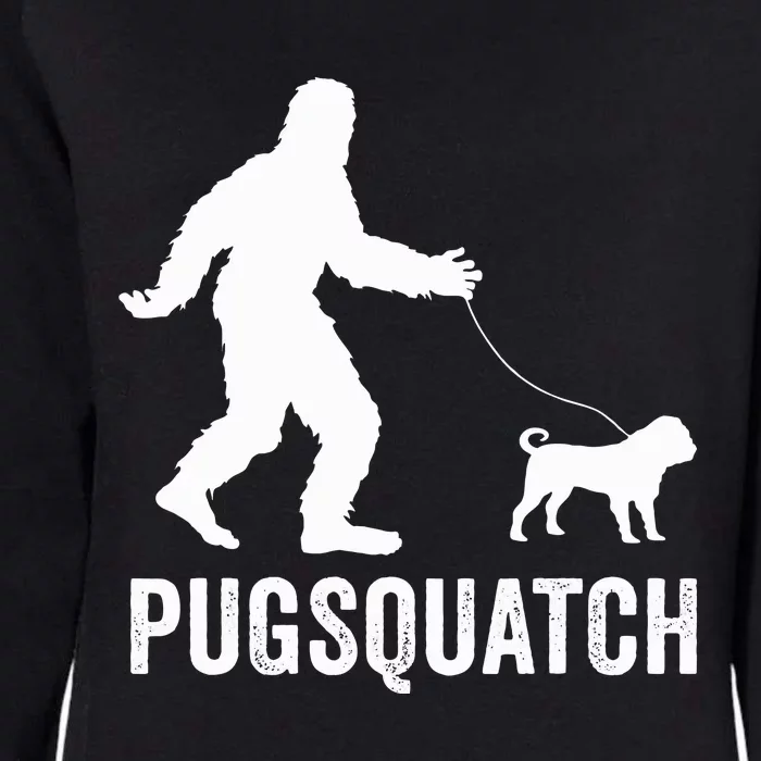 Funny Sasquatch Walking Pug Dog Bigfoot Lover Cute Pugs Gift Womens California Wash Sweatshirt