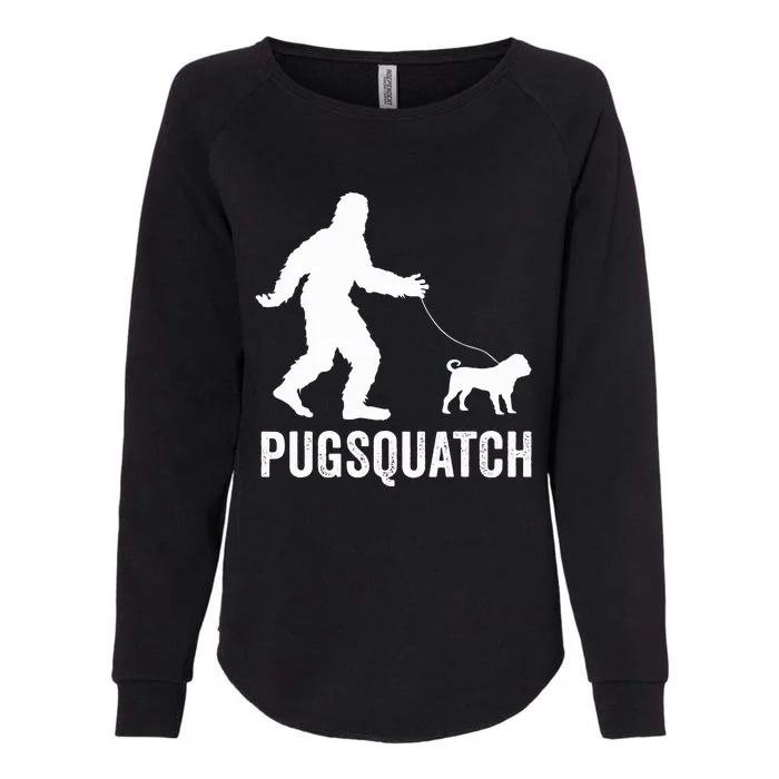 Funny Sasquatch Walking Pug Dog Bigfoot Lover Cute Pugs Gift Womens California Wash Sweatshirt