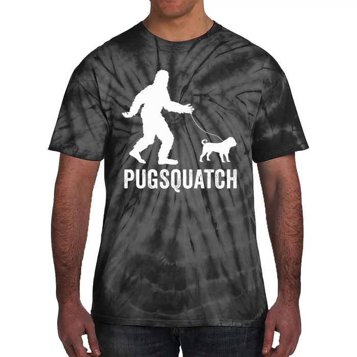 Funny Sasquatch Walking Pug Dog Bigfoot Lover Cute Pugs Gift Tie-Dye T-Shirt