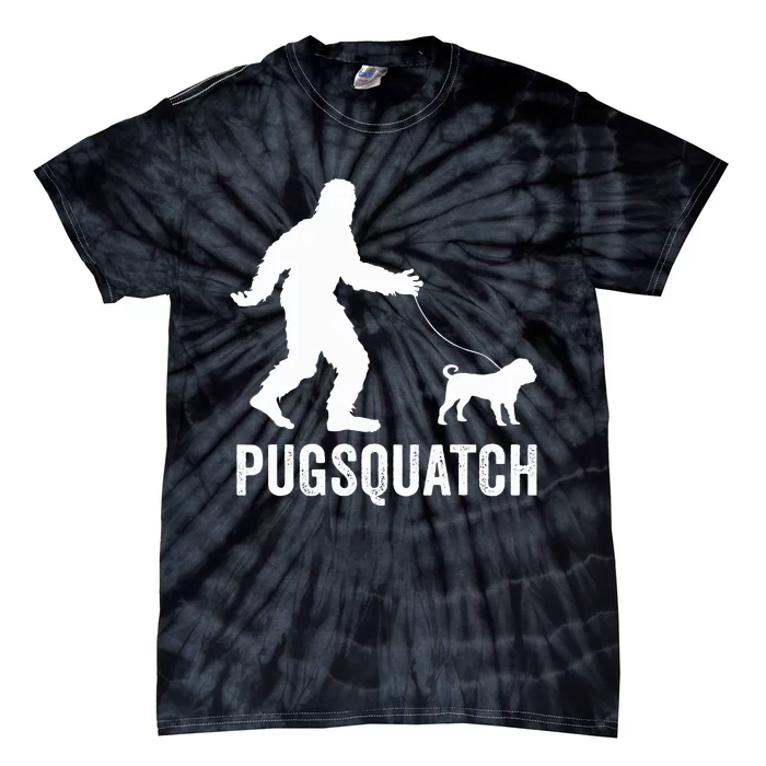 Funny Sasquatch Walking Pug Dog Bigfoot Lover Cute Pugs Gift Tie-Dye T-Shirt