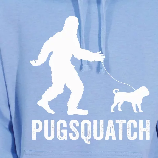 Funny Sasquatch Walking Pug Dog Bigfoot Lover Cute Pugs Gift Unisex Surf Hoodie