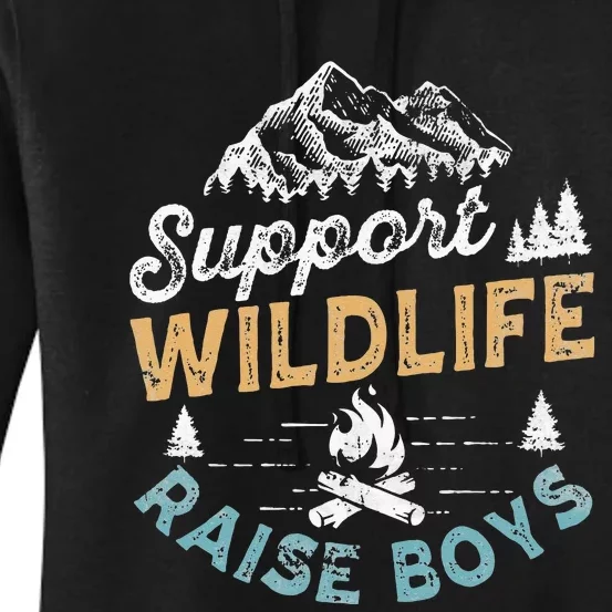 Funny Support Wildlife Raise Mom Dad Parents Women's Pullover Hoodie