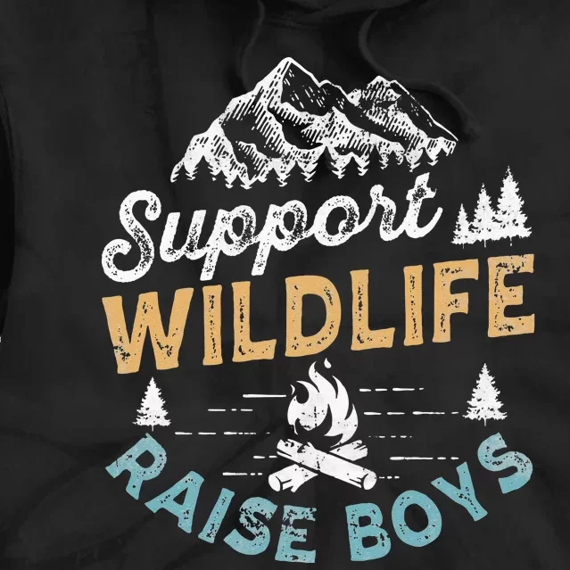 Funny Support Wildlife Raise Mom Dad Parents Tie Dye Hoodie