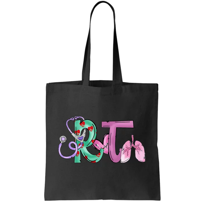 Funny Stethoscope With Heart RT Nurse Respiratory Therapist Tote Bag