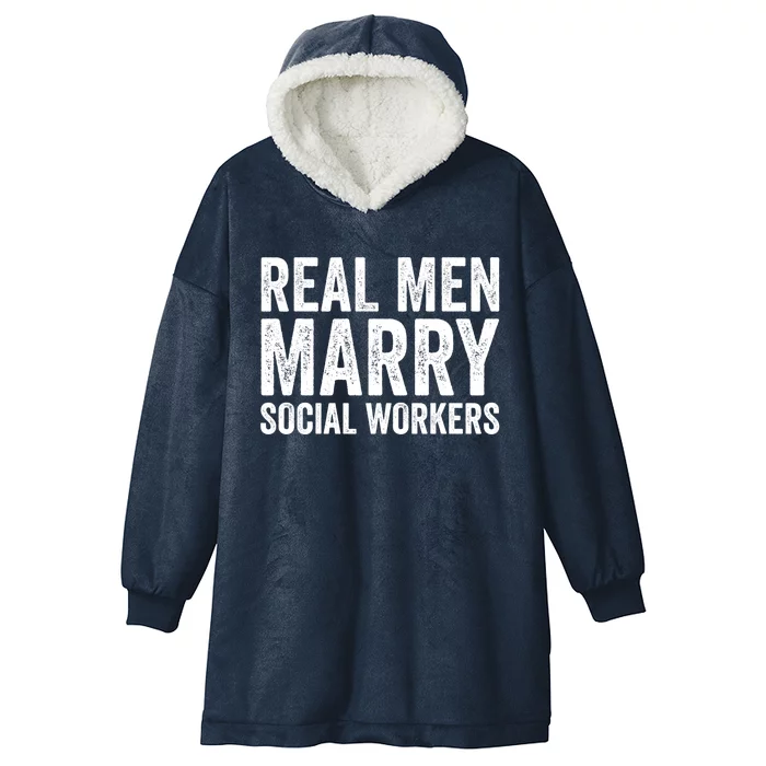 Funny Social Worker Gift Real Marry Social Workers Gift Hooded Wearable Blanket