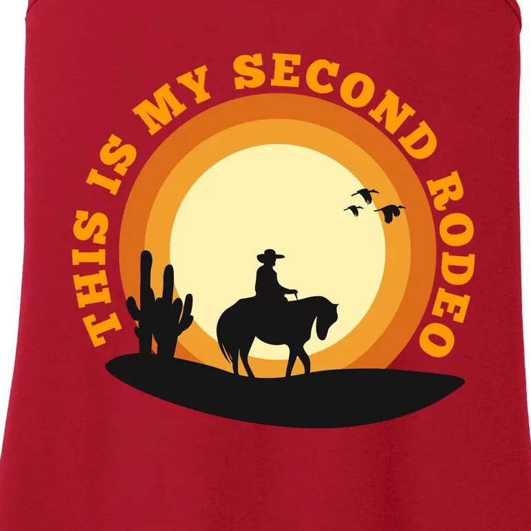 Funny Sarcastic Western This Is My Second Rodeo Cowboy Ladies Essential Tank