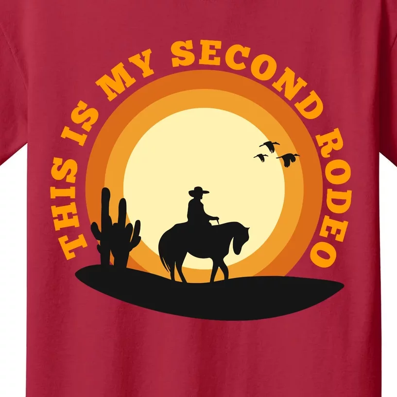 Funny Sarcastic Western This Is My Second Rodeo Cowboy Kids T-Shirt