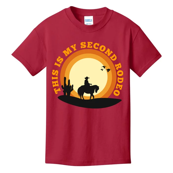 Funny Sarcastic Western This Is My Second Rodeo Cowboy Kids T-Shirt