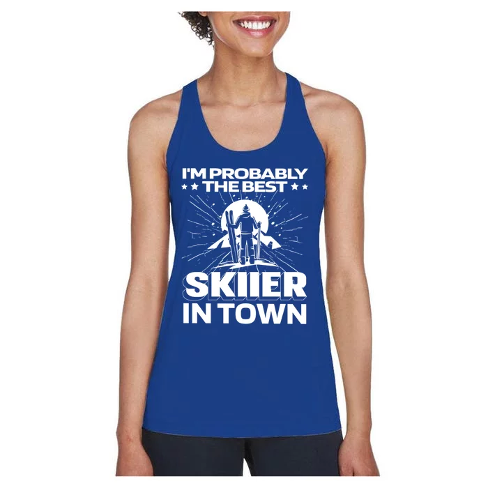 Funny Skiing Winter Sports Cool Gift Ski Skier Gift Women's Racerback Tank