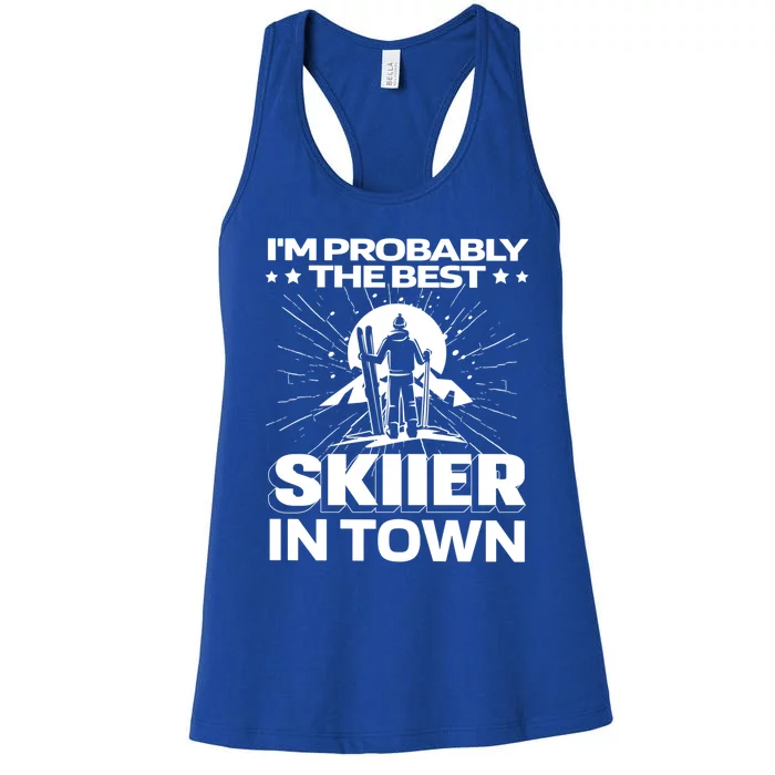 Funny Skiing Winter Sports Cool Gift Ski Skier Gift Women's Racerback Tank