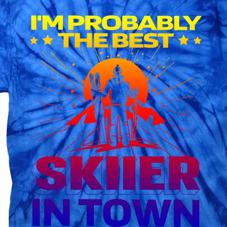 Funny Skiing Winter Sports Great Gift Ski Skier Gift Tie-Dye T-Shirt