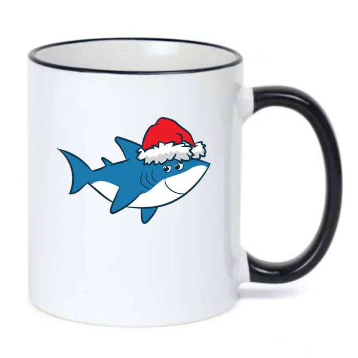 Funny Shark With Santa Hat Cute Shark Love Sharks Christmas Gift Black Color Changing Mug