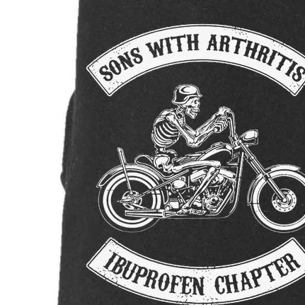 Funny Sons With Arthritis Ibuprofen Chapter Biker Skull Doggie 3-End Fleece Hoodie