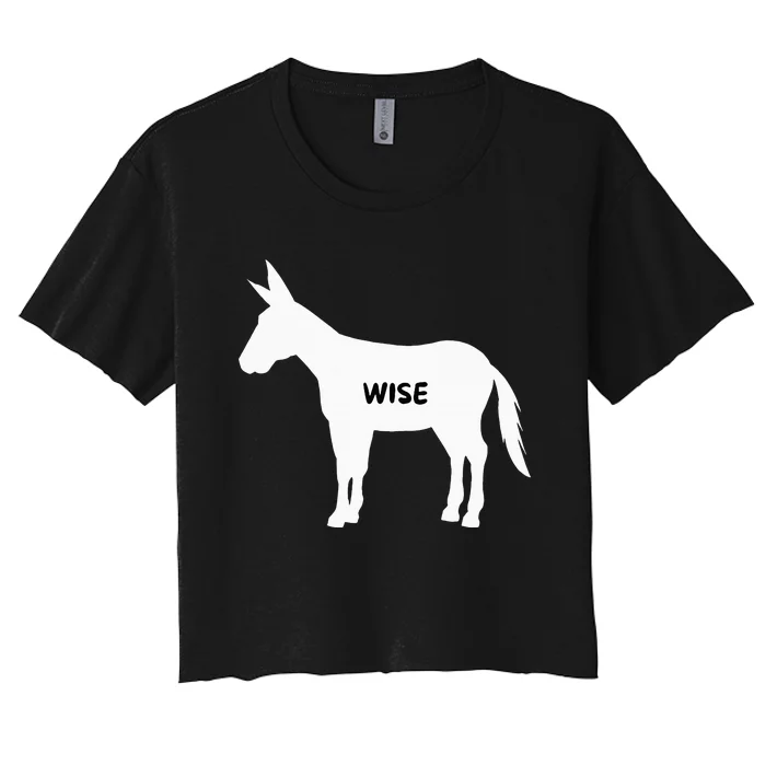 Funny Sarcastic Wise Donkey Lovers Women's Crop Top Tee