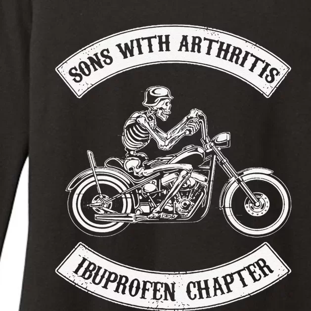 Funny Sons With Arthritis Ibuprofen Chapter Biker Skull Womens CVC Long Sleeve Shirt