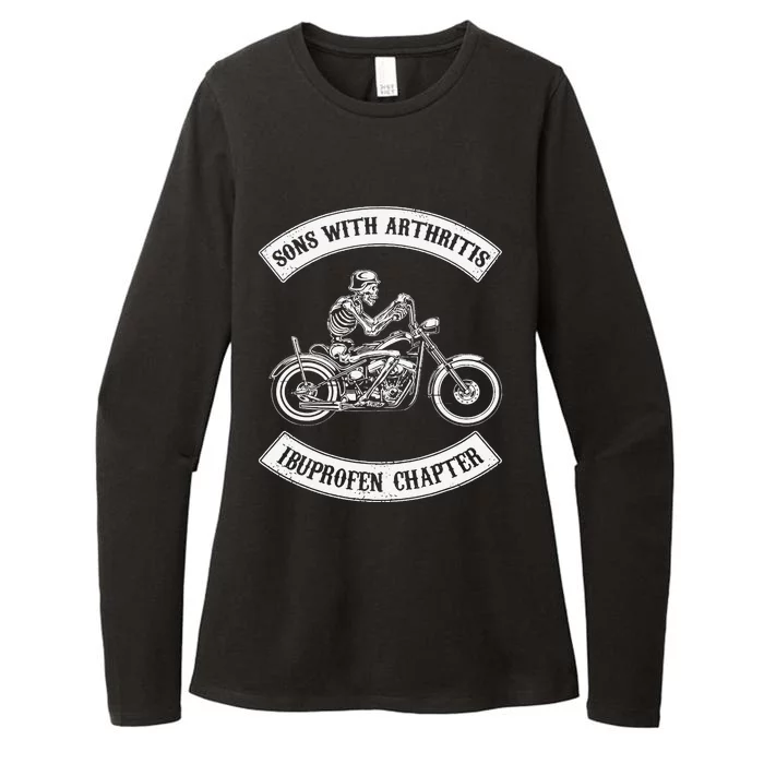 Funny Sons With Arthritis Ibuprofen Chapter Biker Skull Womens CVC Long Sleeve Shirt