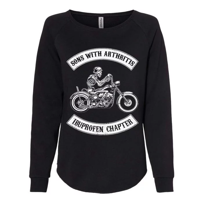 Funny Sons With Arthritis Ibuprofen Chapter Biker Skull Womens California Wash Sweatshirt