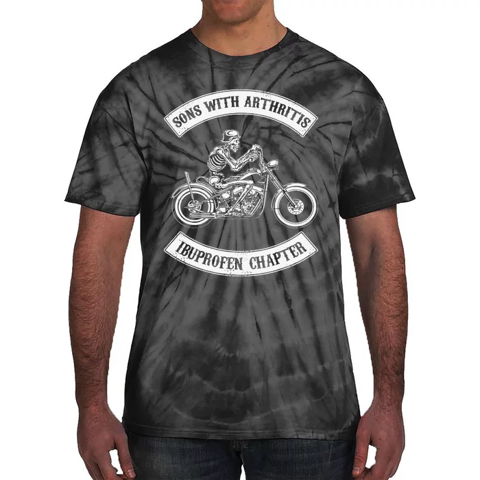 Funny Sons With Arthritis Ibuprofen Chapter Biker Skull Tie-Dye T-Shirt