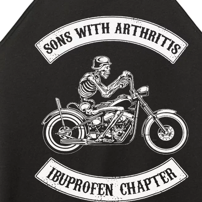 Funny Sons With Arthritis Ibuprofen Chapter Biker Skull Women’s Perfect Tri Rocker Tank