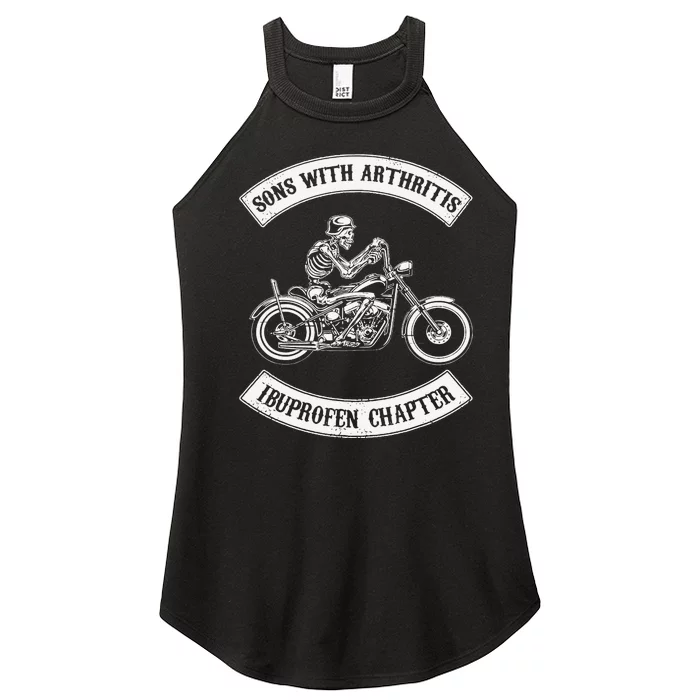 Funny Sons With Arthritis Ibuprofen Chapter Biker Skull Women’s Perfect Tri Rocker Tank