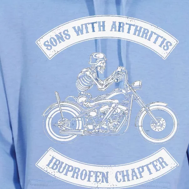 Funny Sons With Arthritis Ibuprofen Chapter Biker Skull Unisex Surf Hoodie