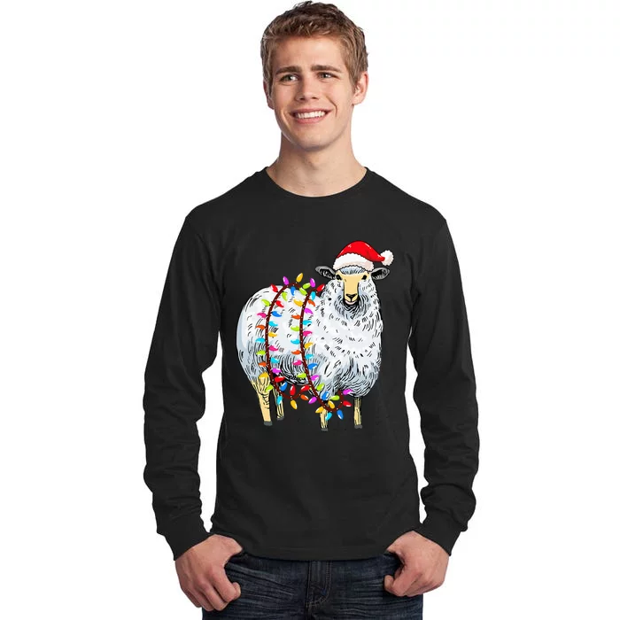 Festive Sheep with Christmas Lights Perfect Gift Tall Long Sleeve T-Shirt