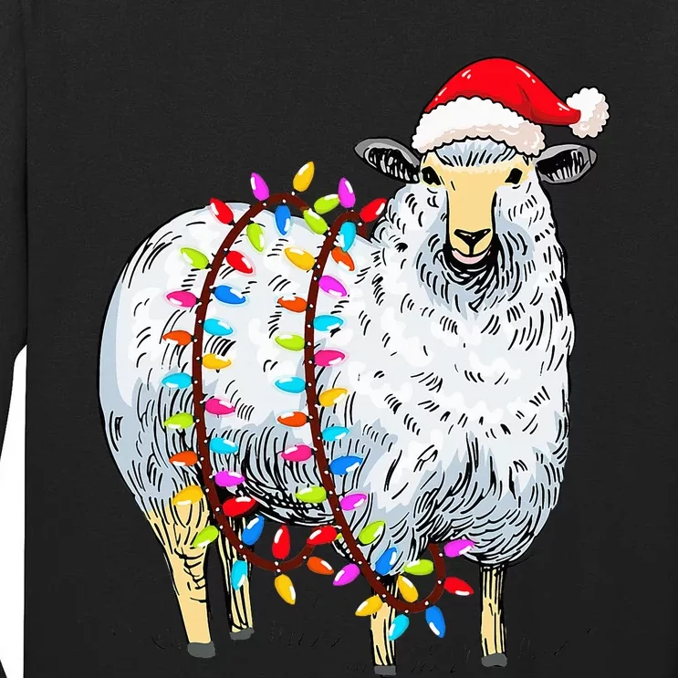 Festive Sheep with Christmas Lights Perfect Gift Tall Long Sleeve T-Shirt