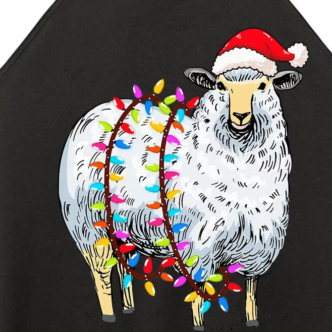 Festive Sheep with Christmas Lights Perfect Gift Women’s Perfect Tri Rocker Tank